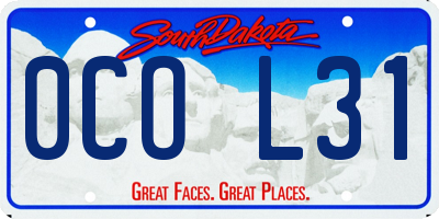 SD license plate 0COL31