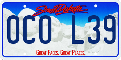 SD license plate 0COL39