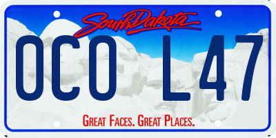 SD license plate 0COL47