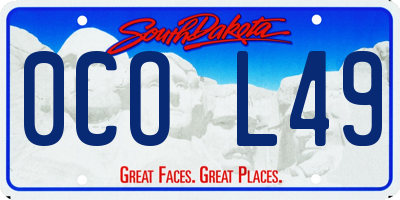 SD license plate 0COL49