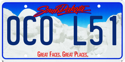 SD license plate 0COL51