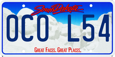 SD license plate 0COL54
