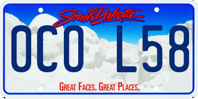 SD license plate 0COL58