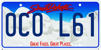 SD license plate 0COL61
