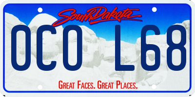 SD license plate 0COL68