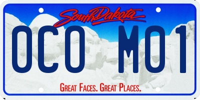 SD license plate 0COM01