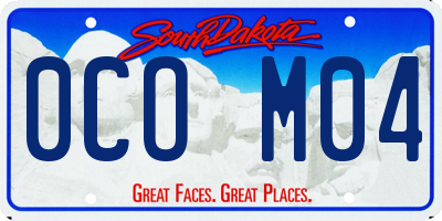 SD license plate 0COM04