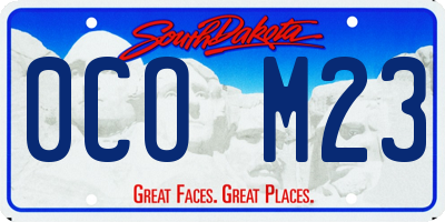 SD license plate 0COM23