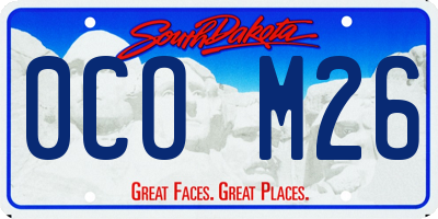SD license plate 0COM26