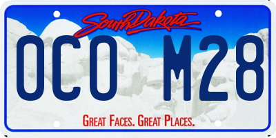 SD license plate 0COM28