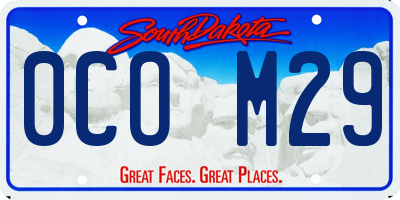 SD license plate 0COM29