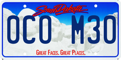 SD license plate 0COM30