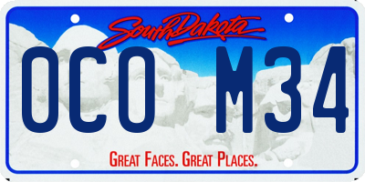 SD license plate 0COM34