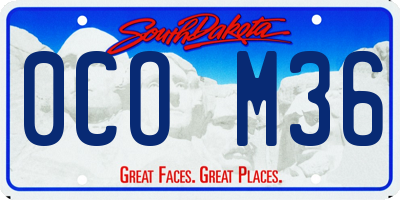 SD license plate 0COM36