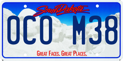 SD license plate 0COM38