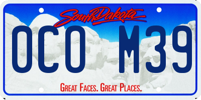 SD license plate 0COM39