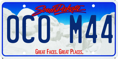 SD license plate 0COM44