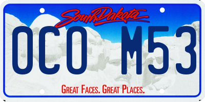 SD license plate 0COM53