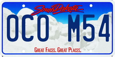 SD license plate 0COM54