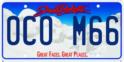 SD license plate 0COM66