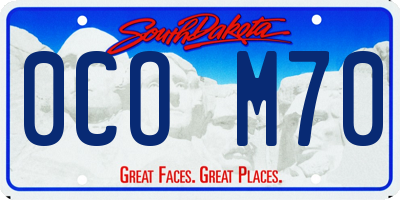 SD license plate 0COM70
