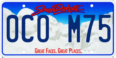 SD license plate 0COM75