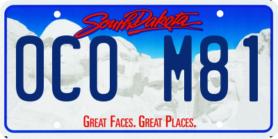SD license plate 0COM81