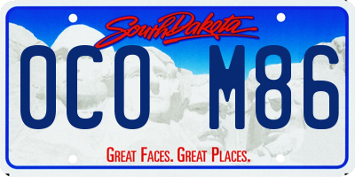 SD license plate 0COM86
