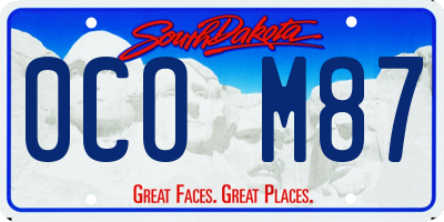SD license plate 0COM87
