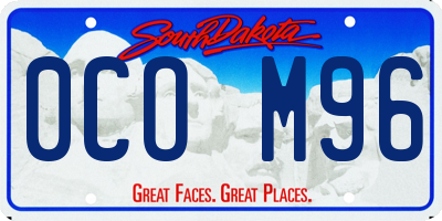 SD license plate 0COM96