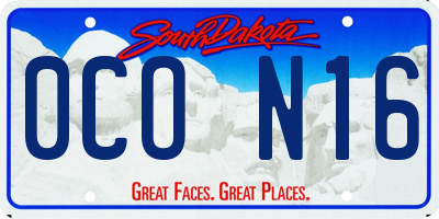 SD license plate 0CON16