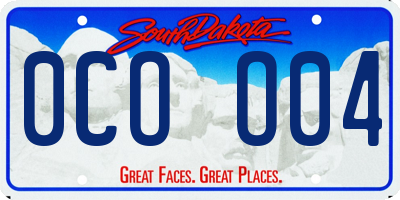 SD license plate 0COO04