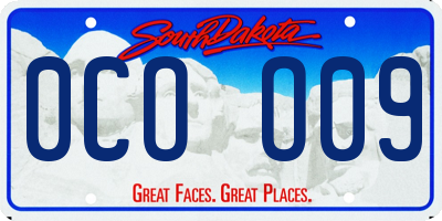 SD license plate 0COO09