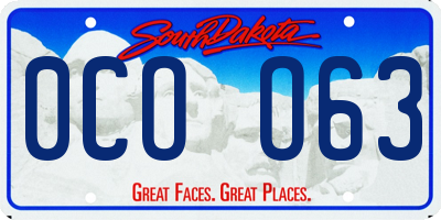 SD license plate 0COO63