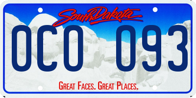 SD license plate 0COO93