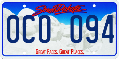 SD license plate 0COO94