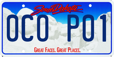 SD license plate 0COP01