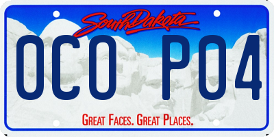 SD license plate 0COP04