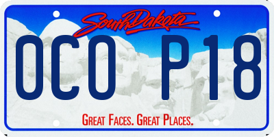 SD license plate 0COP18