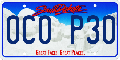 SD license plate 0COP30