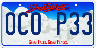 SD license plate 0COP33