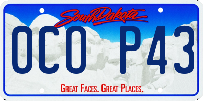 SD license plate 0COP43