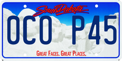 SD license plate 0COP45