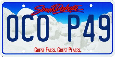 SD license plate 0COP49
