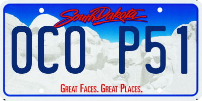 SD license plate 0COP51
