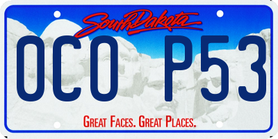 SD license plate 0COP53