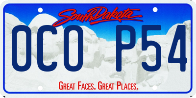 SD license plate 0COP54