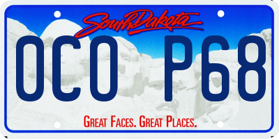 SD license plate 0COP68