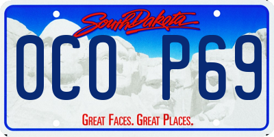 SD license plate 0COP69