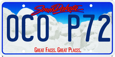 SD license plate 0COP72